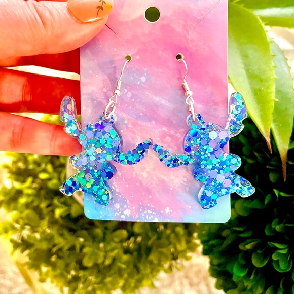 Stitch Alien Dangle Earrings - Picture 2 of 9